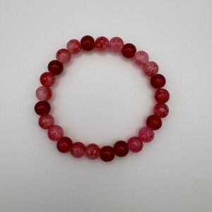 Chic Red Gradient Beaded Bracelet